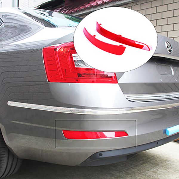 

for octavia 2015 2016 2017 car accessories 1pair red abs rear bumper reflector sbrake bar light decal cover