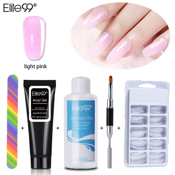 

elite99 15ml extention poly gel kits clear camouflage color poly gel nail tip crystal uv nail art quick extension, Red;pink