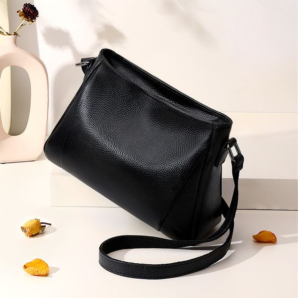 

genuine leather solid color squre shape women crossbody bags