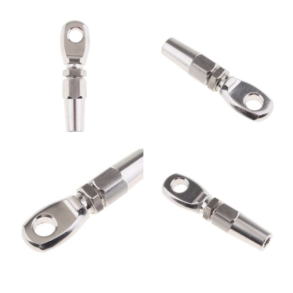 

4x stainless steel marine swageless eye terminal for 6mm wire rope