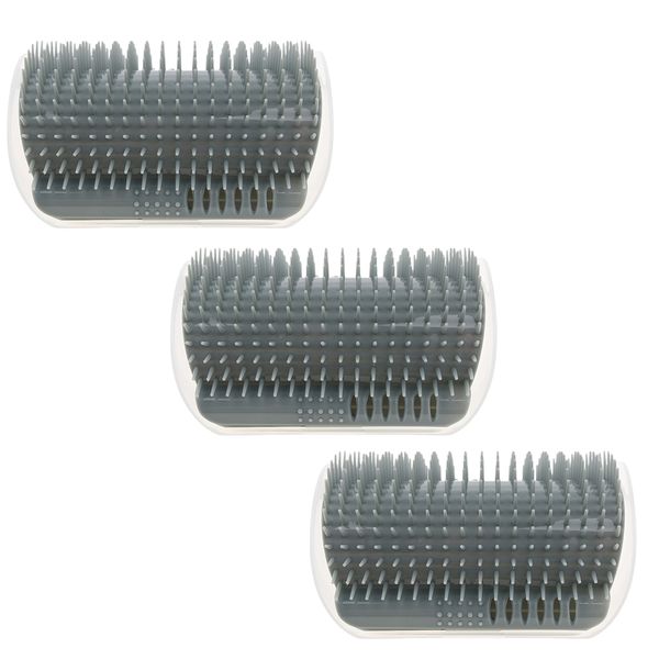 

3 pcs pet cat wall corner grooming massage self groomer brush cat hair cleaner
