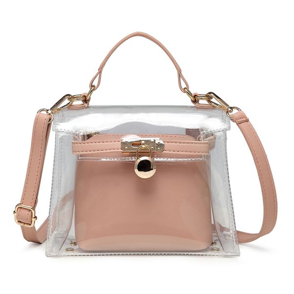

2020 new korean version of the shoulder bag women's casual fashion transparent jelly simple diagonal bag lady
