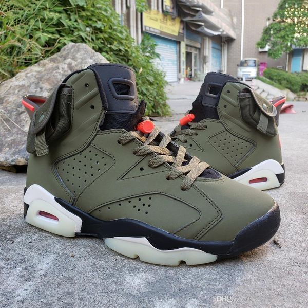 

cactus jack 6s travis scotts x 6 mens basketball shoes medium olive cactus jack green suede 3m reflective cn1084-200 men sports sneakers