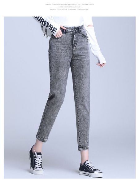 

gray elastic waist seven ragged jeans, Blue