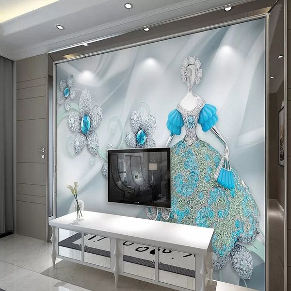

custom large mural 3d wallpaper fashion modern luxury creative abstract wedding jewelry living room tv wall decor 5d embossed