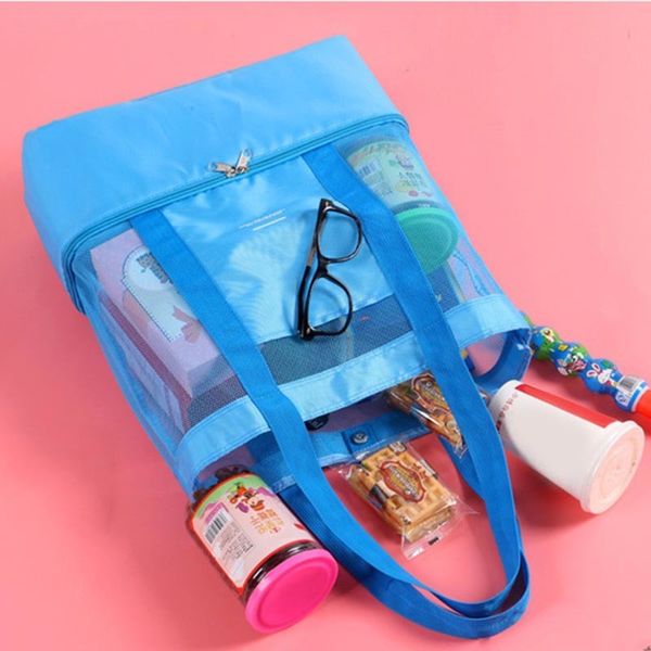 

designer handbags high capacity women mesh transparent bag double-layer heat preservation large picnic beach bags lby