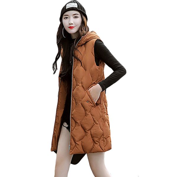

women new fashion random mouwlless herf winter long vest hooded slender vest down cats parka upwardrobe jas cm601, Black;white
