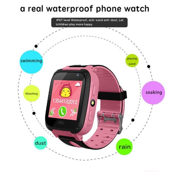 

kids gprs smart watch w/ camera sim card anti-lost lbs positioning alarm clock waterproof smartwatch children calling watch