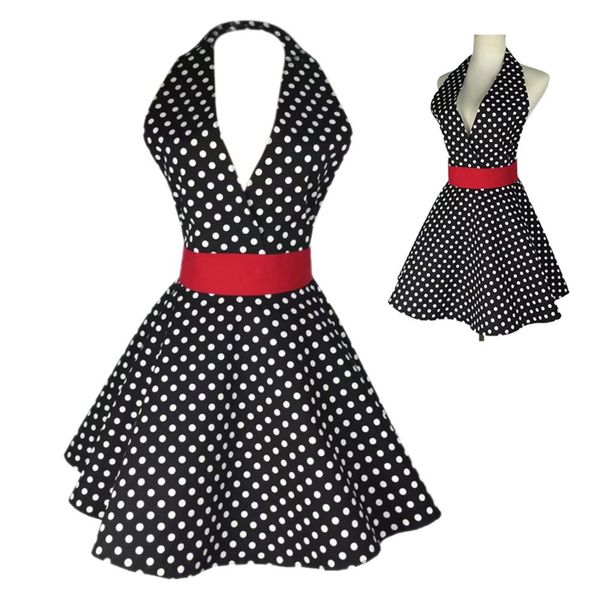 

cotton polk dot print fashionable apron home l clubhouse cafe kindergarten restaurant working sleeveless apron 20e