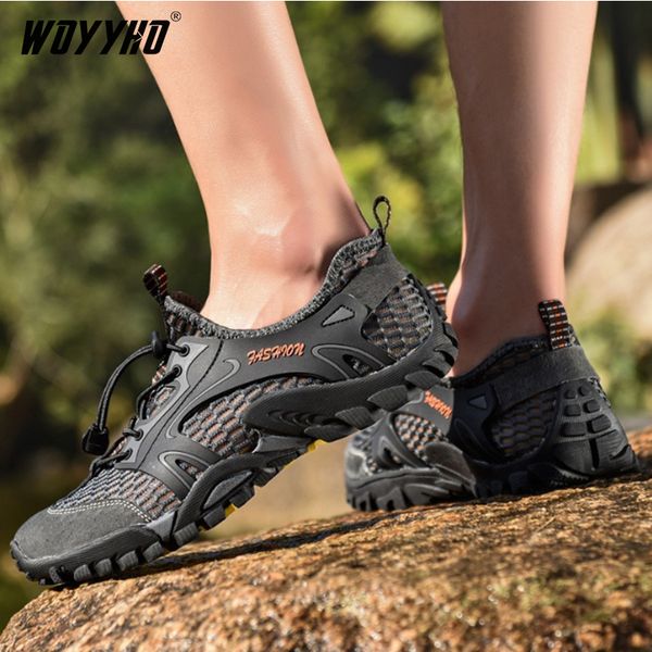 

summer men's hiking shoes breathable mesh outdoor sneakers climbing trekking quick-dry water shoes trail footwear 39-46
