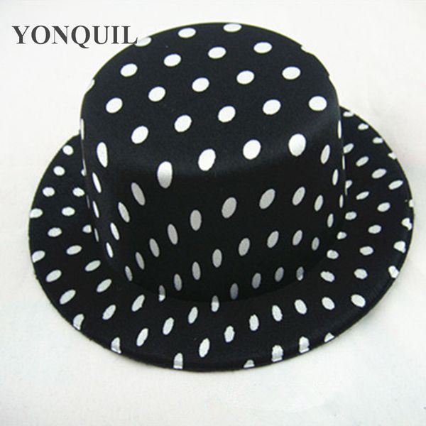 

5.2"(13cm) 6 color mini hats fedora chapeau hat dot satin children party hats,good as fascinator hats 12 pieces/lot mh014, Blue;gray