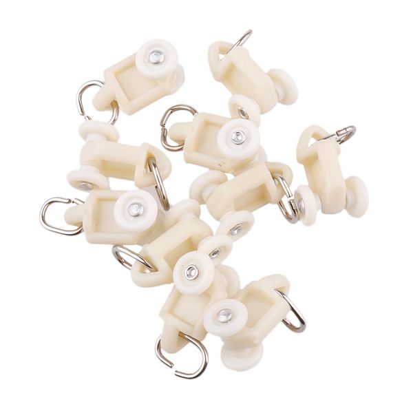 

10 piece window curtain track glider, shower curtain rail runner, wheel roller glider for balcony/bath/kitchen