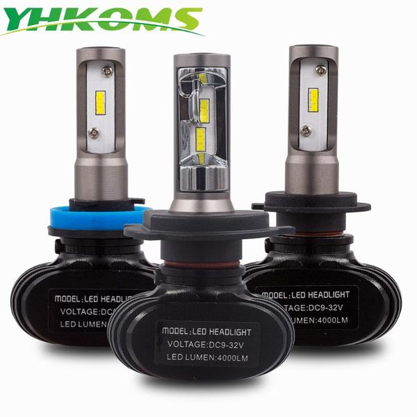 

yhkoms fanless csp no fan s1 h1 h4 h7 led luces led para auto h8 h9 h11 9005 hb3 9006 hb4 headlight 50w 8000lm 6500k 12v