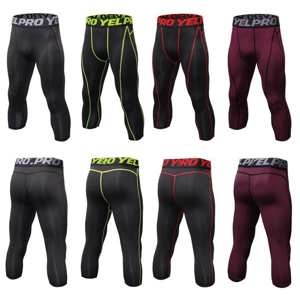 

new men's tights bodybuilding pants running pants solid color flash, Black;blue