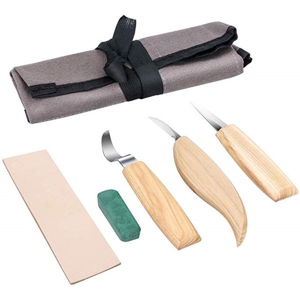 

5pcs wood carving knife chisel woodworking cutter hand tool set peeling woodcarving sculptural diy spoon carving woodcut tools