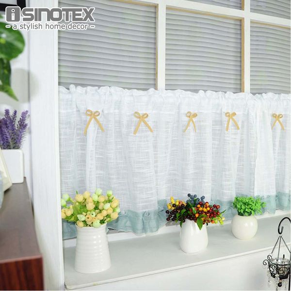 

half-curtain embroidery window valance customize light shading coffee panel drape curtain for the kitchen cabinet 1pcs/lot