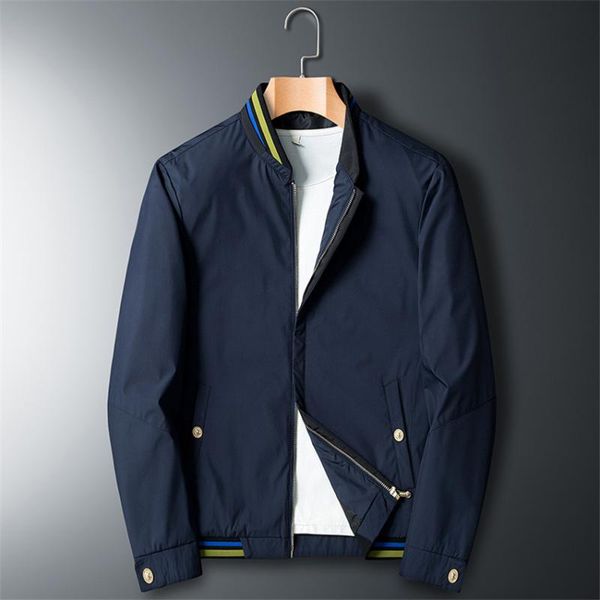 

2020 men jacket coat solid color jackets stand collar men brand business casual jacket clothing male outwear coats, Black;brown