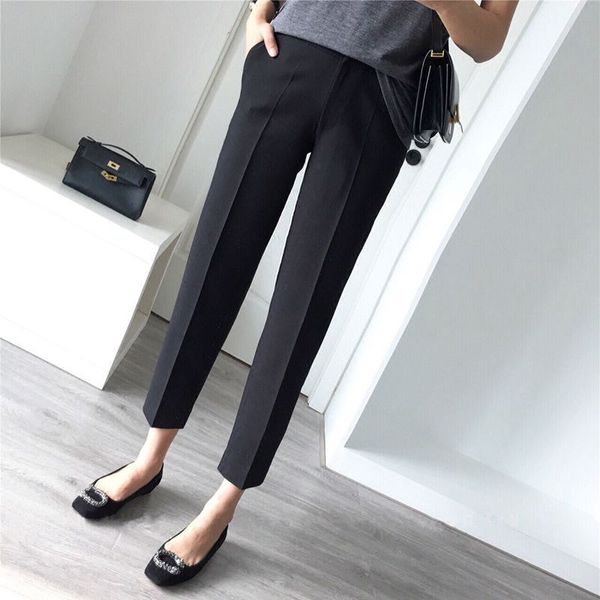 

suit pants female summer capri pants korean-style loose-fit students straight-leg drainpipe jeans casual skinny pant, White;black