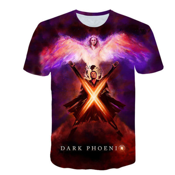

2019 summer fashion women/men t shirt movie dark phoenix 3d printed t-shirts harajuku funny style hip hop tshirt q940, White;black