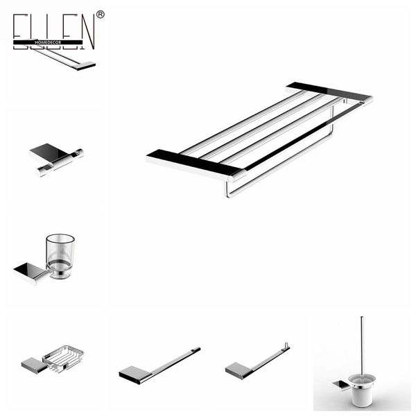 

square bathroom accessories sets towel holder toilet paper holder soap basket robe hook towel shelf bathroom hardware el5900