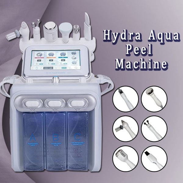 

multifunctional 6 in 1 aqua hydra facial water dermabrasion h2 o2 oxygen spray with rf bio lifting spa facial skin deep cleansing machine