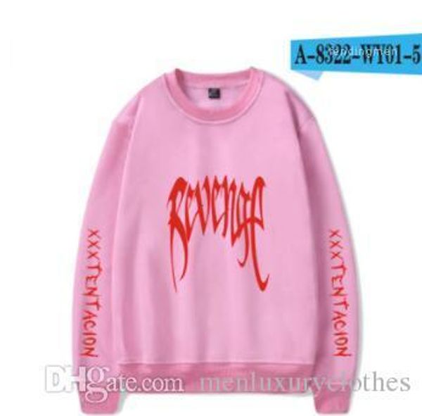 

hoodies mens revenge xxxtentacion designer o-neck sweatshirts long sleeved 2018 rapper, Black