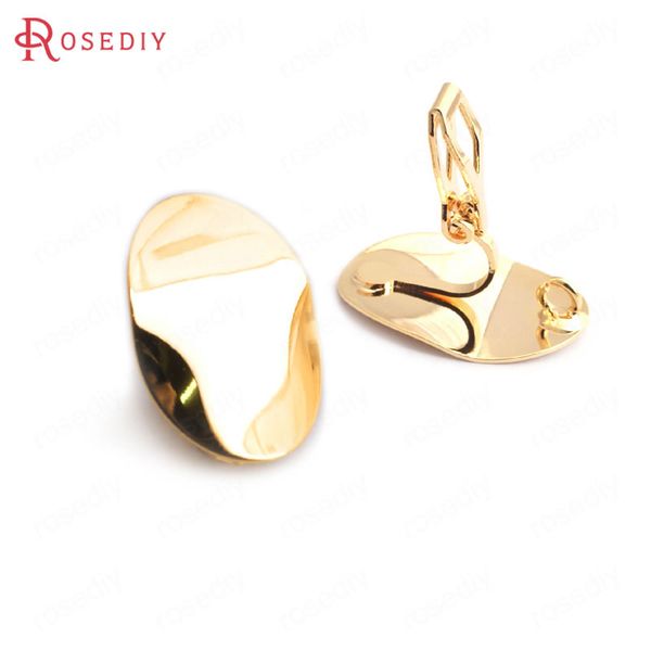 

35214) 10 шт. 20x14.5 мм 24 к золотой цвет латунь волна овальной формы серьги клипы высокое качество diy ювелирных изделий аксессуары, Blue;slivery