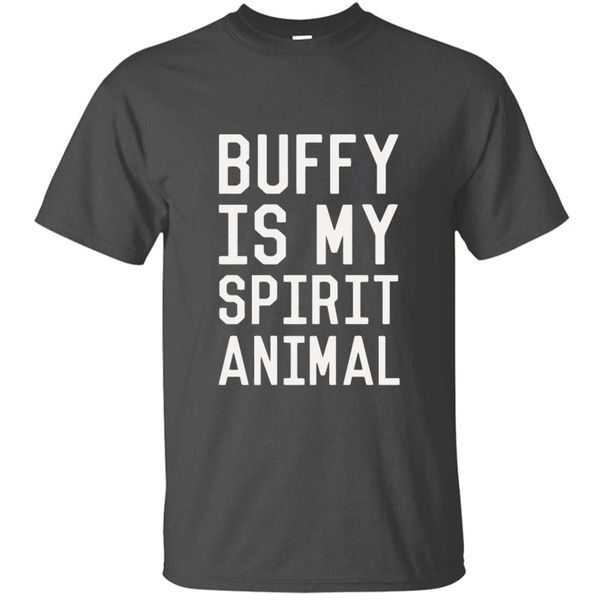 

design buffy spirit animal t shirt girl boy casual men's t-shirts plus size s-3xl tshirt clothes natural, White;black