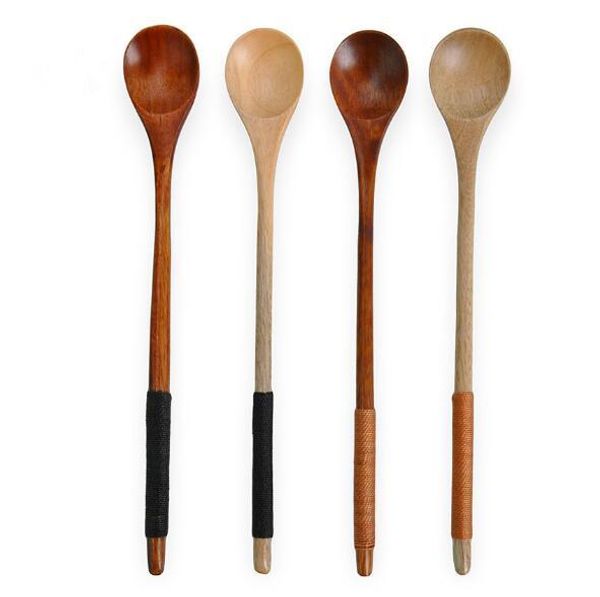 

retro long handle wood spoon coffee tea cooking dining utensil cutlery wooden dhl ing