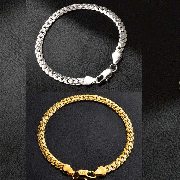 

fashion chain for men/women sideways 5mm bracelets jewelry, Black