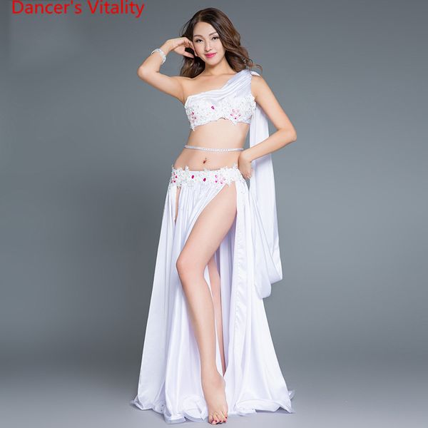 

new performance arrival belly dance long skirt set dancer practice costume set purple white red ing, Black;red