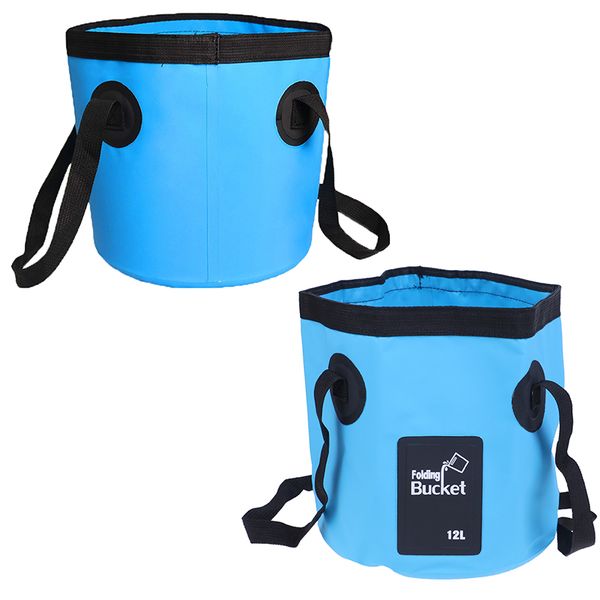 

12l waterproof water bags fishing folding bucket portable bucket water container storage carrier bag