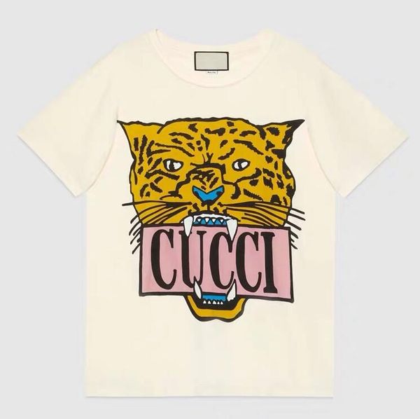 

men brand t shirt with letters animal printted fashion casual short sleeve lady tee shirt casual women clothing 2 colors -2xl, White