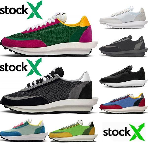 

stock x sacai ldv waffle running shoes for men women white nylon gusto varsity blue green gusto outdoor women sports sneakers size 36-45