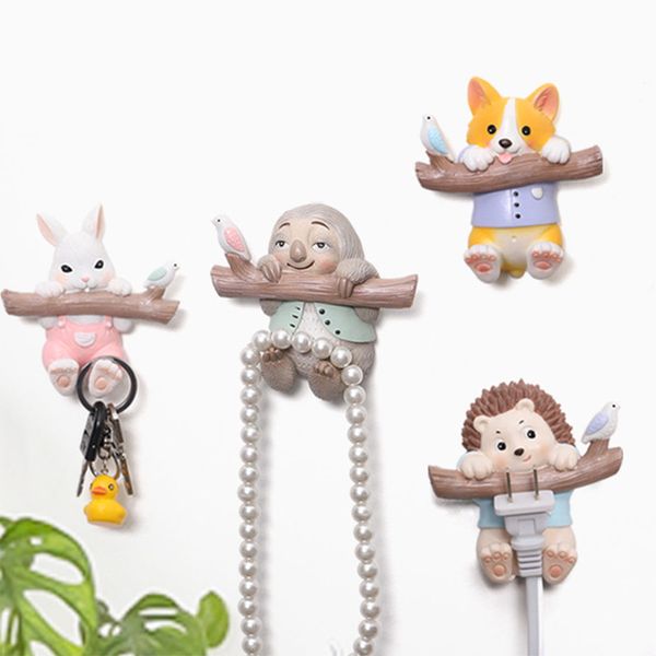 

hook multifunctional home cartoon resin bedroom living room wall decoration hook wall landscape with cute clothes
