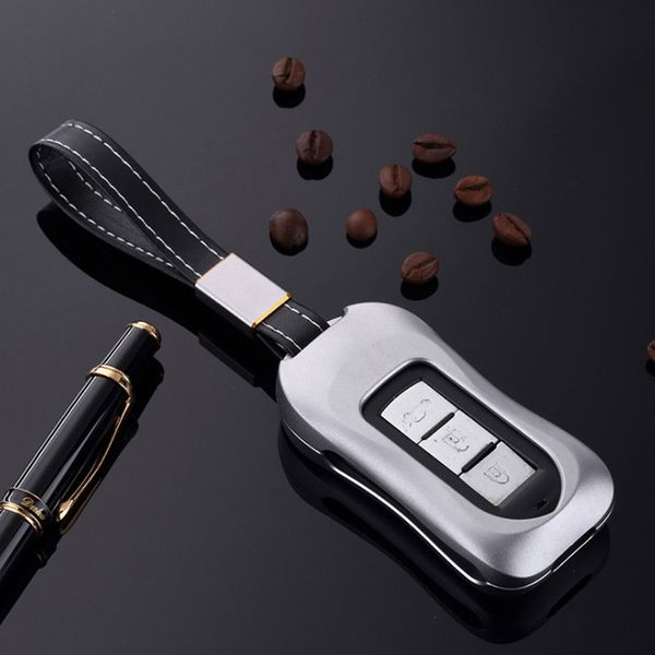 

car key covers aluminum alloy key case fob shell with keychian for mitsubishi outlander lancer asx pajero evo car-styling