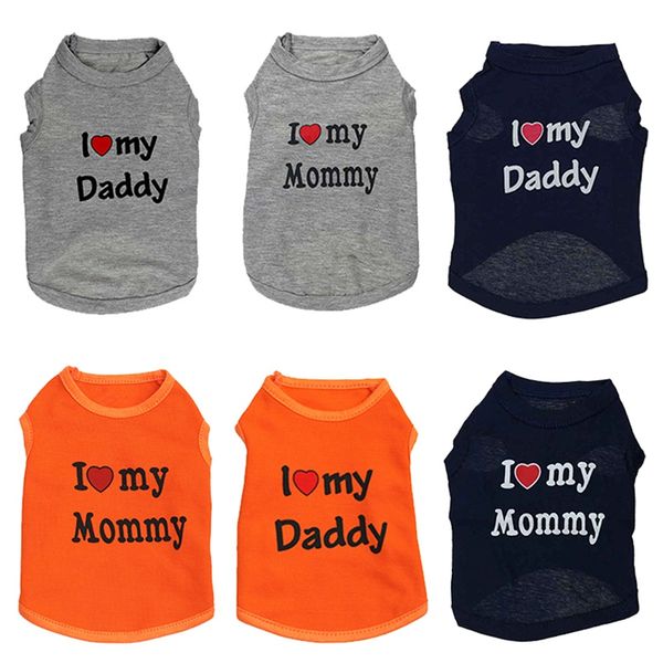 

love cat clothes cotton pet t shirts clothing for cats vest summer cat clothes love mommy daddy vest gatos pet clothing