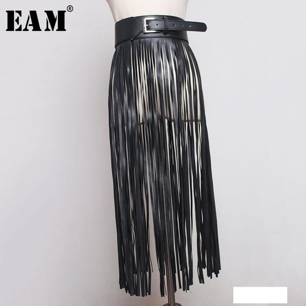

eam] 2019 новой весна лето pu leather long кисточка краткой личности girdle украшение пояс женщина мода tide все матч jx375, Black;brown