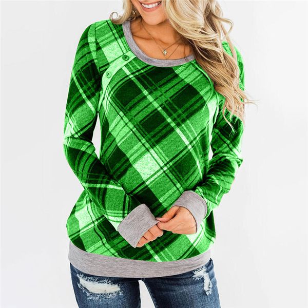 

wholesale-new style fall winter clothing plaid hoodies loose crew neck print sweatshirts pullover long sleeve s-2xl (only have hoodies) 2132