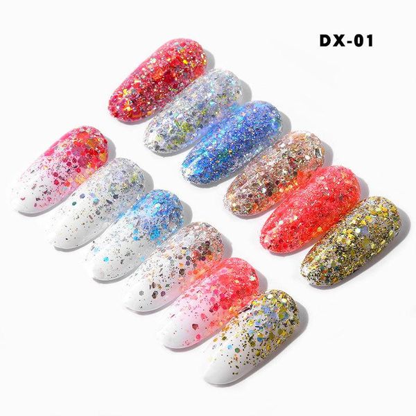 

rosalind nail mirror flakes powder polishing effect nail art acrylic powder chrome pigment sequins holographic glitter powder, Silver;gold