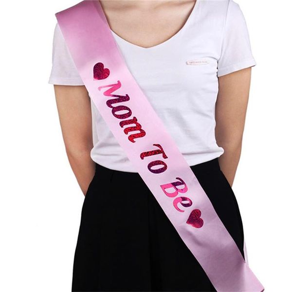 156 * 9,5 см Розовый плечевой ремень Детские девочки душа сатин ленты мама, чтобы быть голосованиями для вечеринки для вечеринки на вечеринке