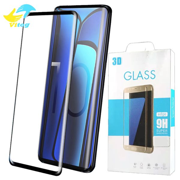 

curved side full cover tempered glass screen protector for samsung galaxy s6 edge plus s7 edge s8 with retail package
