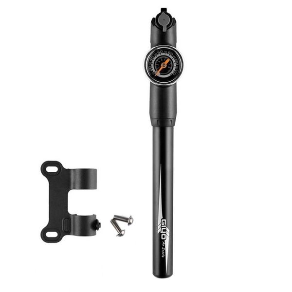 

alloy portable hand bicycle pump gauge hose bike tire inflator schrader presta valve needle ball cycling pump
