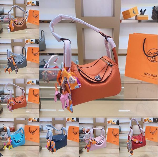 

original h hermÃ¨s bags 2020 new women fashion brand luxury designer handbag lychee leather lindy clamshell shoulder bag with scarf