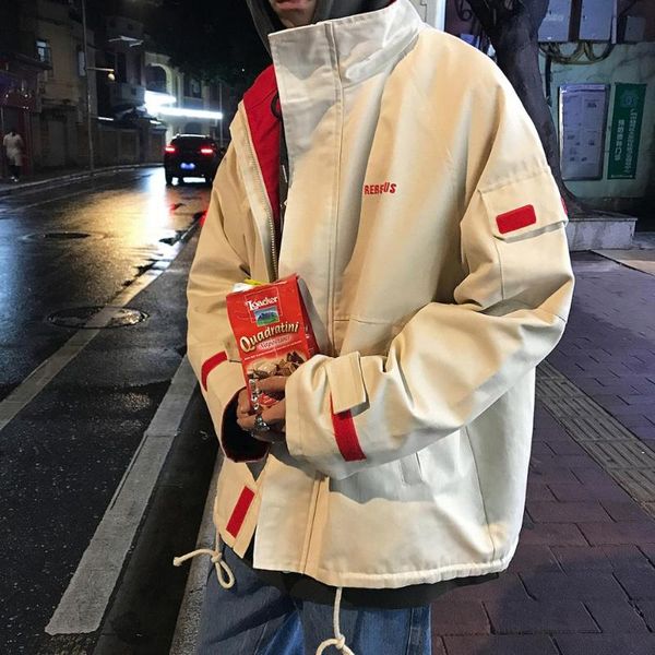 

2020 new casual bomber jacket men's fashion trend coat streetwear spring and autumn youth college wind hip hop jacket, Black;brown