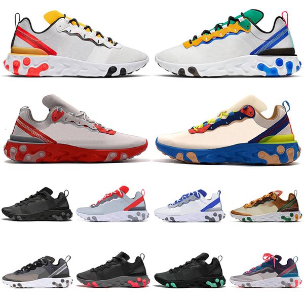 

new react element 55 87 tour yellow running shoes men women orange peel triple black white sail royal red mens trainers sports sneakers
