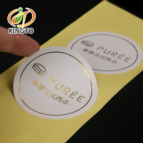 

price art paper adhesive label sticker with gold blocking