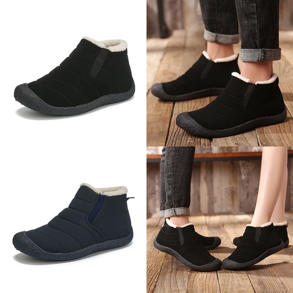 

hemmyi couple boots winter ankle boots plus velvet keep warm outdoor working snow boot men shoes size 36-46 support dropshipping, Black