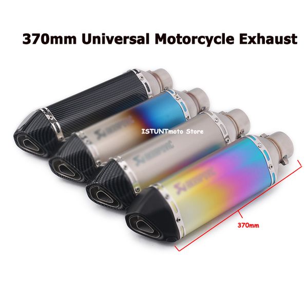 

370mm universal motorcycle exhaust escape moto modified scooter muffler pipe with db killer sliencer for gsr 600 cb190r mt07 r25