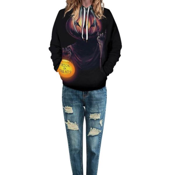 

hooded sweatshirts personality halloween pullover jumper hooded digital print long sleeve hoodies casual autumn loose coat, Black;blue